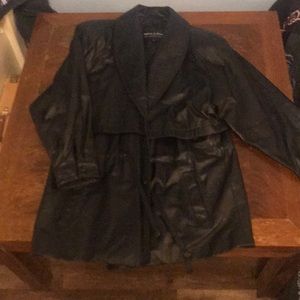 Medium black leather, medium length